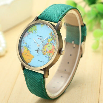 Casual  Travel By Plane Map Women Dress